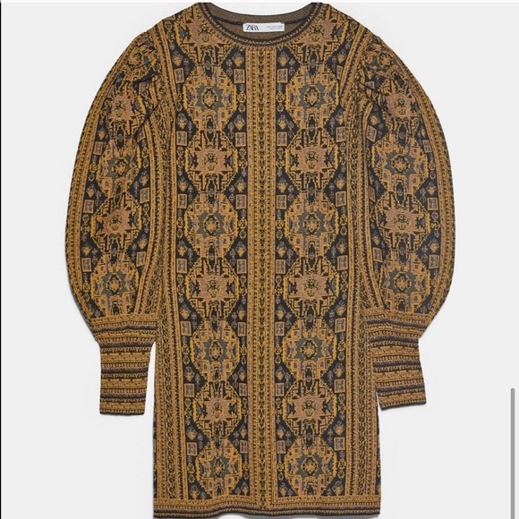 ZARA BNWT Jacquard Dress - Picture 7 of 7